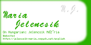 maria jelencsik business card